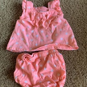 6-9 months pink polka dot set